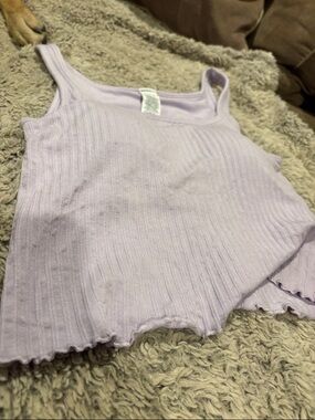 Sweaty Betty Lavender Ribbed Square Neck Tank
